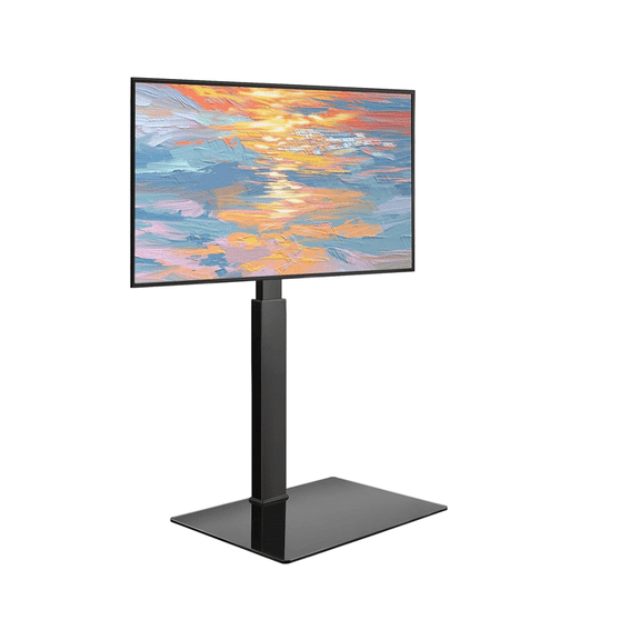 Floor TV Stand for 27-65 inch LED Screen Adjustable TV Stand with Mount Swivel Floor Televisions Stand with Tempered Glass Base for Corner Bedroom Living Room Max VESA 400x400mm
