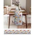 thumbnail image 3 of ERUNPONLY Spring Floral Table Runner - 70 Inch Long Pastoral Flowers Watercolor Cotton and Linen Blended Dress Scarves Farmhouse Table Runner for Kitchen Dining, Coffee Table, 13"x70", 3 of 8