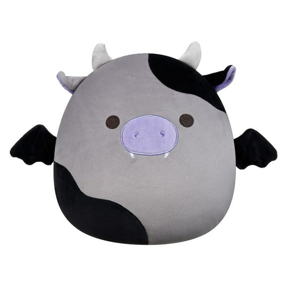 Squishmallows Original 12-Inch Bridgette Grey and Black Cow Bat Plush
