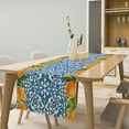 thumbnail image 2 of Italy Blue Tile Orange Table Runner, Italian Navy Blue Burlap Watercolor Orange Summer Fruit Dinner Table Runners Farmhouse Coffee Table Home Kitchen Dresser Decor for Party Holiday 13"x90", 2 of 6