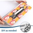 thumbnail image 4 of 2Pcs Stainless Steel Ice Cube Trays for Freezer, Metal Ice Cube Trays with Lever, Reusable 18/8 Slot Ice Cube Mold for Bar & Kitchen (With Clips, 2PCS), 4 of 7