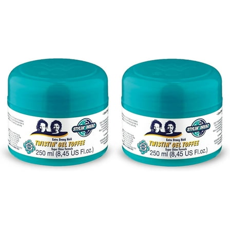 Stylin' Dredz Extra Strong Hold Twisiting Gel Toffee Super Shine Formula (250mL, Pack of 2)