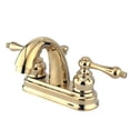 thumbnail image 2 of Kingston Brass GKB5612AL Water Saving Restoration Centerset Lavatory Faucet with Metal Lever Handles, Polished Brass, 2 of 2