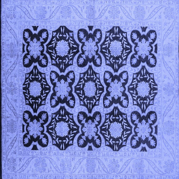 Ahgly Company Indoor Square Oriental Blue Traditional Area Rugs, 7' Square