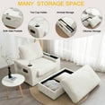 thumbnail image 3 of 42"Oversized Chaise Lounge Chair with Faux Rabbit Fur, Hidden Storage & Recliner Cup Holder,Prefect For Apartmen,Office,Livingroom, 3 of 10