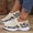 Beige, variant on Women's Leopard Print Knit Sneakers, Slip On Breathable Flat Stretch Casual Shoes, Lightweight Low-top Comfy Shoes
