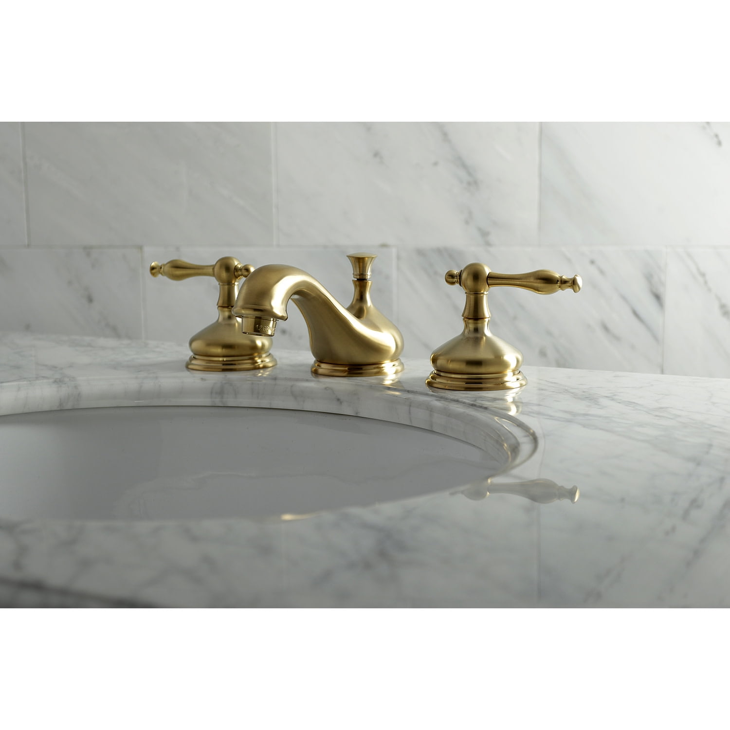 Kingston Brass KS1167NL 8 in. Widespread Bathroom Faucet, Brushed Brass
