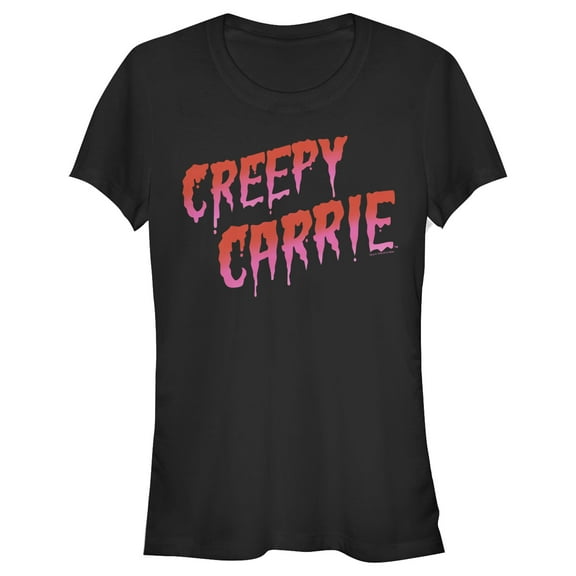 Junior's Carrie Creepy Nickname  Graphic Tee Black Small