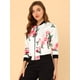 thumbnail image 4 of Dde San Patricio ChaqueDe Bombardero Floral LigeCon CremalleY Cuello Alto PaMujer Blanco rojo L, 4 of 6