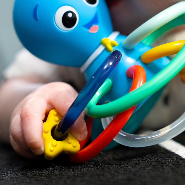 Ocean Octopus Teether Rattle Toy with Beaded Rings and Multiple Textures photo 2