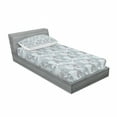 thumbnail image 3 of Ambesonne Floral Fitted Sheet & Pillow Sham Set, Soft Shabby Petals Leaf, Queen, Pale Blue White Taupe, 3 of 3