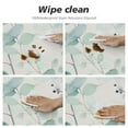 thumbnail image 4 of JRXY  Round Table Cloth Watercolor Green Leaf Tablecloth Elastic Edge Fitted Table Cover Leaves Fits Tables White, 4 of 7