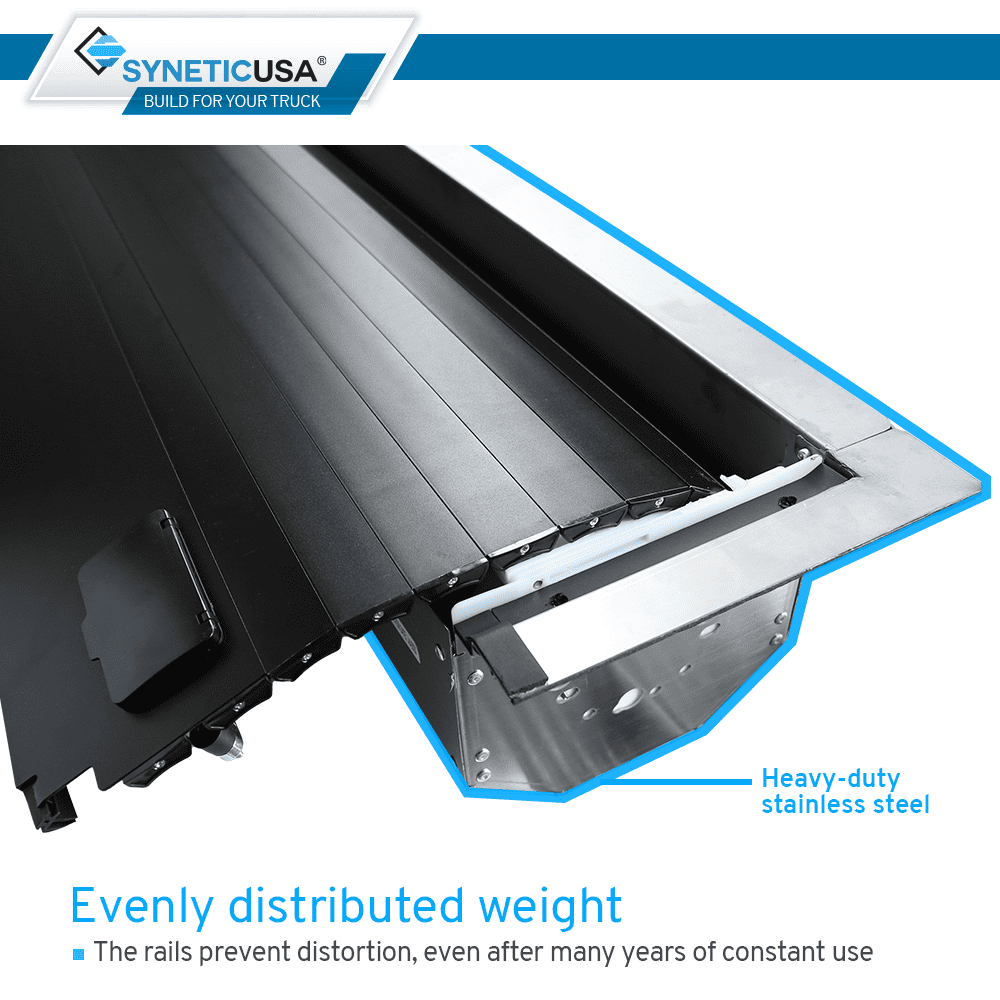 Syneticusa MR Series Retractable T-Slot Rails Hard Truck Bed Cover for 2022-2026 Ford Maverick 4’6” Bed