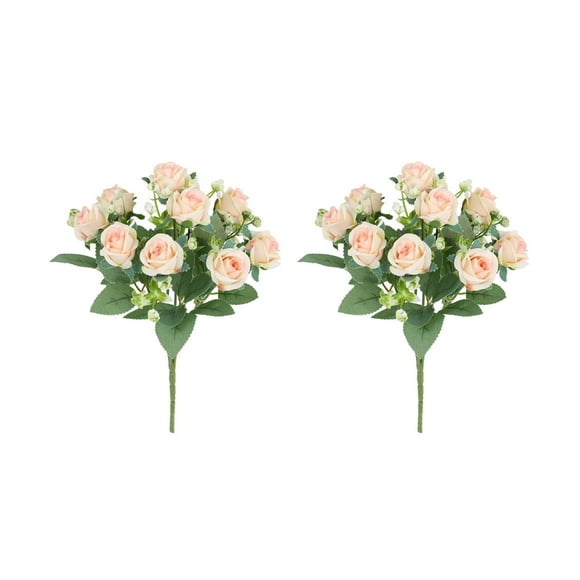 EGNMCR Artificial Flowers Fake Flowers 2pcs Bouquet Of Roses Artificial For Decoration Of Wedding Table Centres Wedding Bouquet Floral Arrangement Diy Events Party Decoration simulated roses