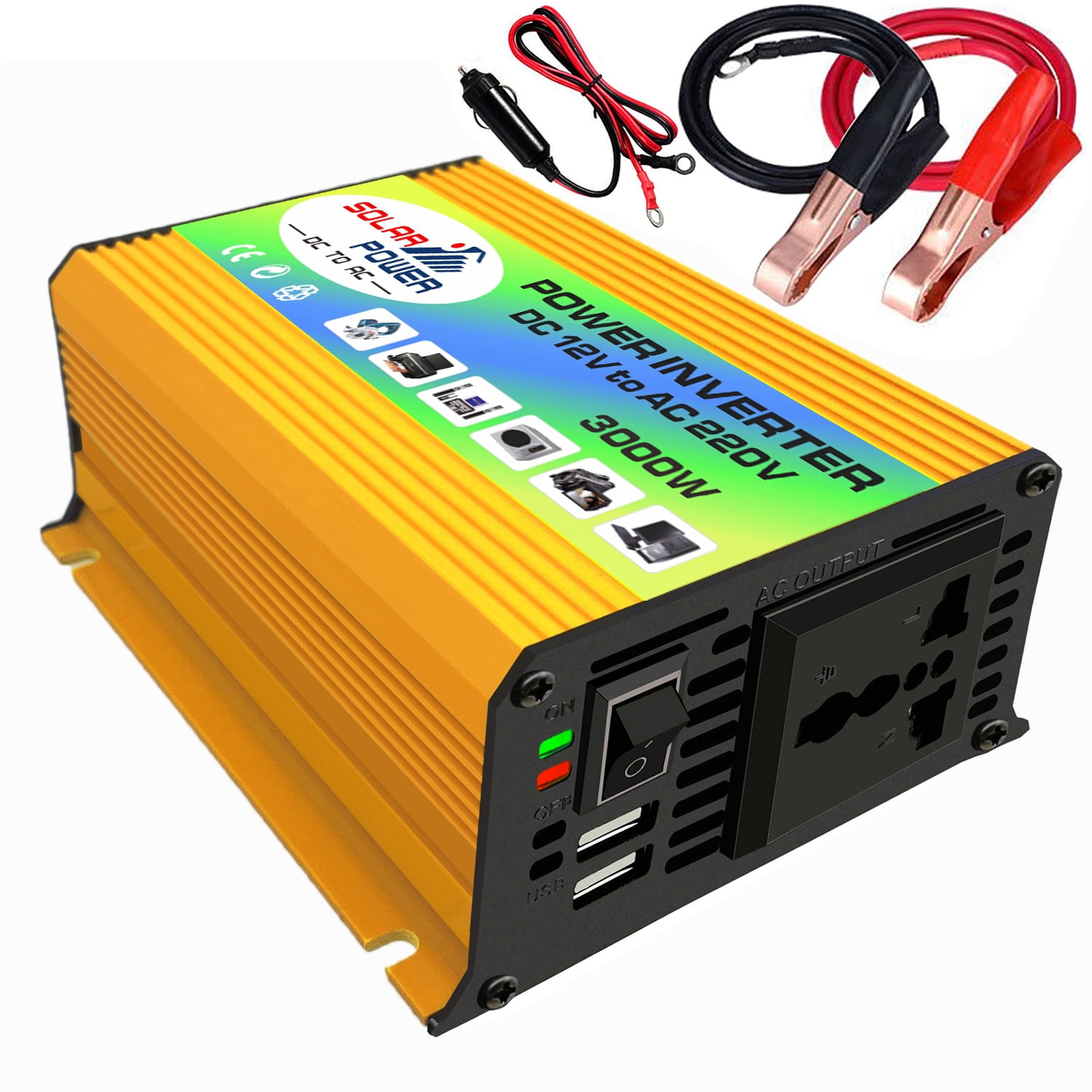 Peaks Power 3000W Modified Sine Inverter High Frequency Power Inverter DC to AC Converter Car