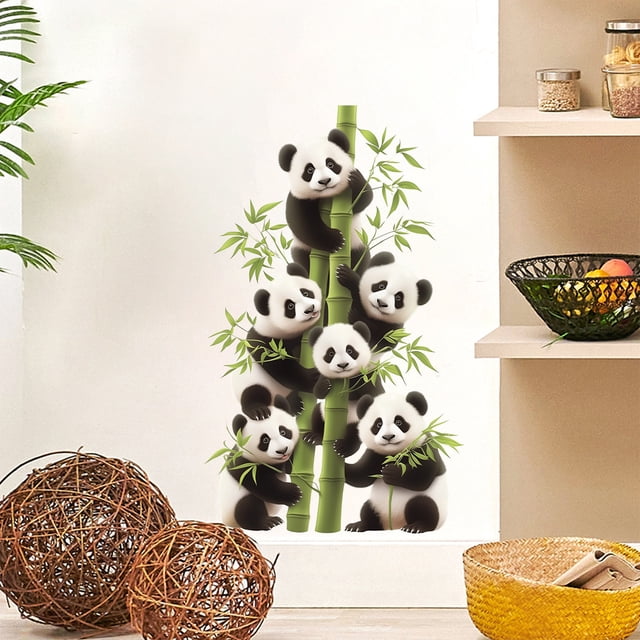 Fiudx Pegatinas de Panda, Adorable Decoración de Pared, Pvc Vibrante, Fácil Instalación, Ideal para El Hogar y La Oficina, Personalización Del Espacio, Multiusos.