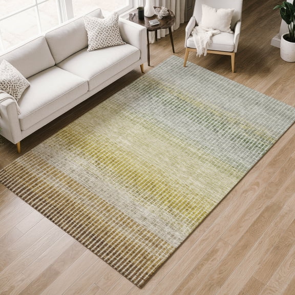 Addison Rugs Chantille Indoor/Outdoor Transitional Stripes Brown Machine Washable Rectangle Rug, 10' x 14'