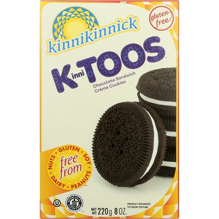 Pack of 6, Kinnikinnick KinniTOOS Chocolate Sandwich Creme Cookies, 8 oz
