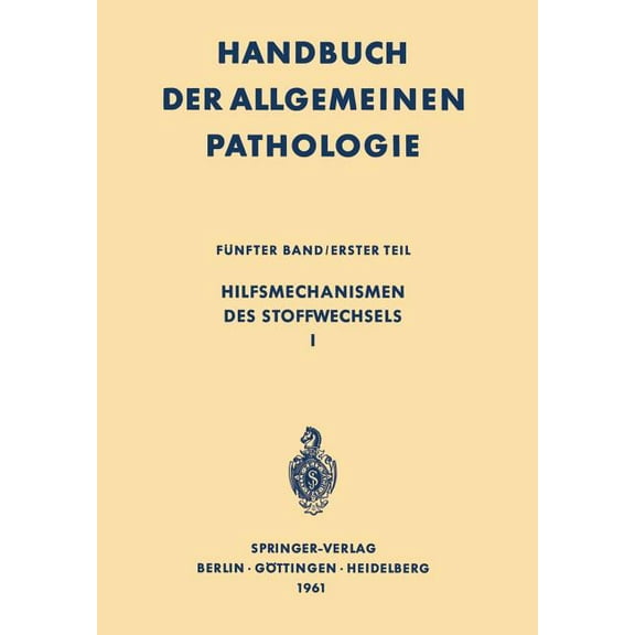 Hilfsmechanismen Des Stoffwechsels I, (Paperback)