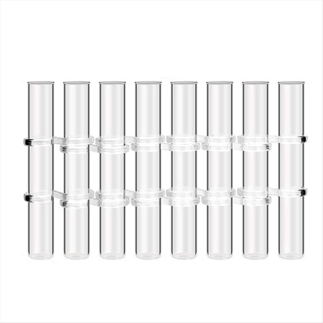 8 Floreros con Bisagras, Tubo de Ensayo de Vidrio Transparente, Soporte de Flores Colgante para DecoracióN del Hogar, L