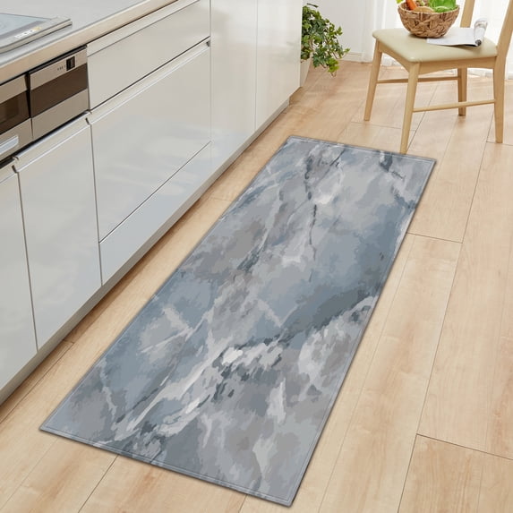 Anti-Slip Kitchen Carpet Black White Marble Sea Wave Printed Entrance Doormat Floor Mats Carpets for Living Room Bathroom Mat Home Decor