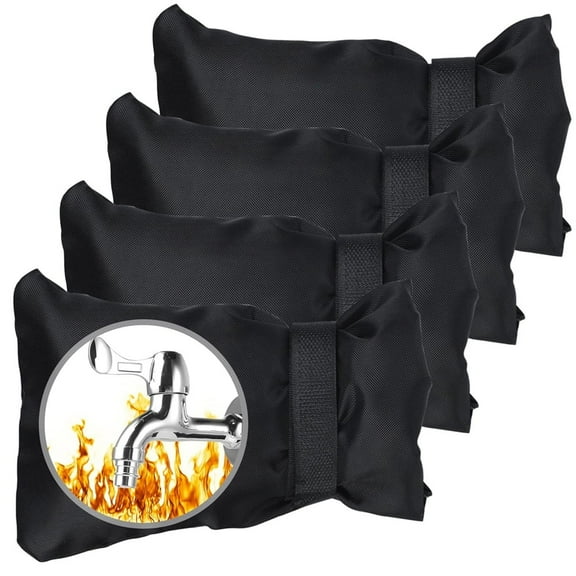 4Pack Faucet Covers for Winter,Water Faucet Cover Socks,Outdoor Anti-Freeze Faucet Cover,Reusable Waterproof Hose Bib Cover,Thickened Insulated Covers,Garden Spigot Cover 6.2” x 7.8” Black