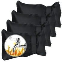 4Pack Faucet Covers for Winter,Water Faucet Cover Socks,Outdoor Anti-Freeze Faucet Cover,Reusable Waterproof Hose Bib Cover,Thickened Insulated Covers,Garden Spigot Cover 6.2” x 7.8” Black