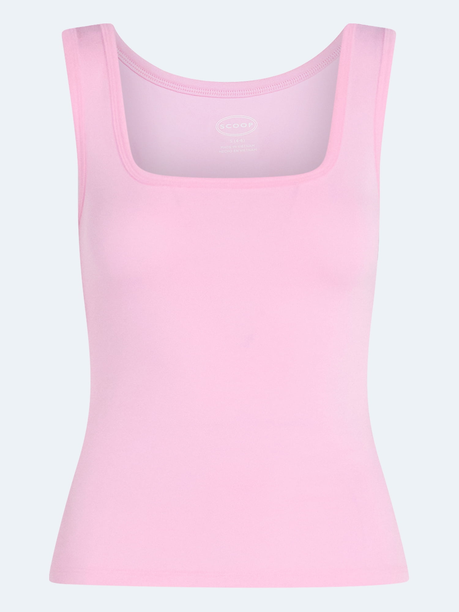 Scoop Women’s Square Neck Tank Top, Sizes XS-XXL
