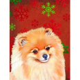 thumbnail image 1 of Carolines Treasures LH9350GF 11 x 15 Po. Drapeau de Noël Pomeranian Flocons de Neige Rouges et Verts, Taille Jardin, 1 of 3
