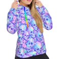 thumbnail image 4 of KLL Blue Skull Daisy for Womens Pullover Hoodie with Pocket Hooded Long Sleeve Shirts Sweatshirt for Women-Small, 4 of 7