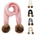 thumbnail image 2 of JAHH 43.3inch Baby Solid Autumn Winter Double Knitted Wool Kids Scarf Knit Toddler Boy Girls Scarves Cotton Outdoor Neck Warmer, 2 of 9