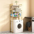thumbnail image 4 of Over-The-Toilet Storage Rack with 3-Tier Shelves, Space Saver Toilet Shelf, Bathroom Storage Organizer with Hooks for Over-Toilet Storage (Black), 4 of 10