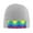 Gray, variant on Rainbow Stripes Beanie Hat Men Women Warm Printed Cap Knit Beanies Hats Outdoor Winter Deep Heather