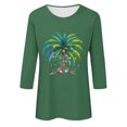 thumbnail image 4 of Wancir Womens Fall Tops,Women's Casual 3/4 Length Sleeve Tops Round Neck Shirt Basic Ladies Clothing, 4 of 4