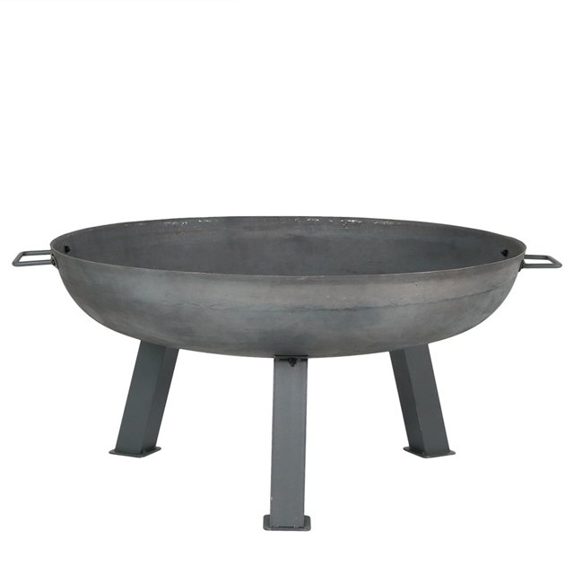 Sunnydaze Outdoor Camping or Backyard Large Round Cast Iron Rustic Fire Pit Bowl - 30" - Steel Finish