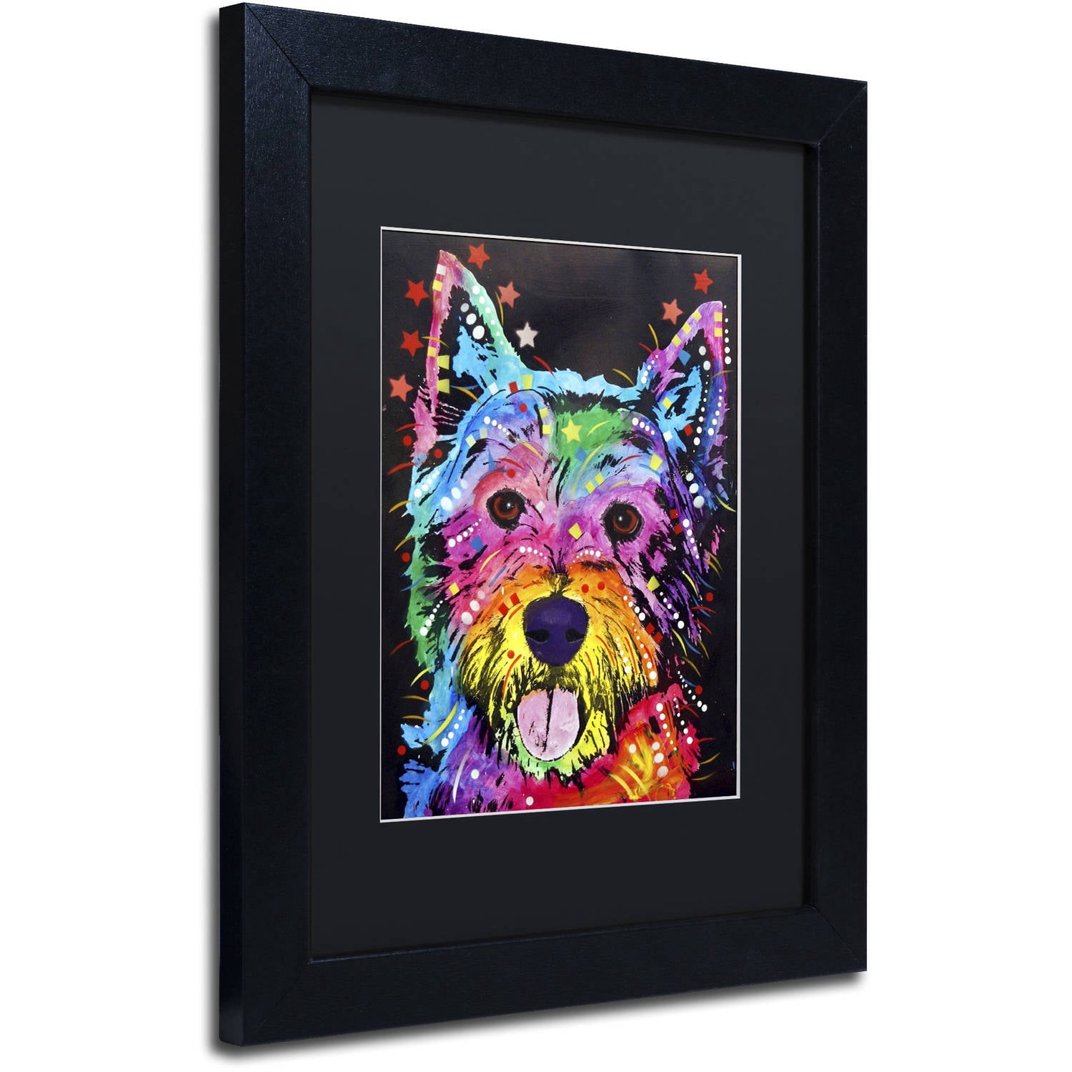 Trademark Fine Art "Westie" Canvas Art by Dean Russo, Black Matte, Black Frame