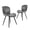 Black+Grey + Metal, variant on FENGFAN Upholstered Dining Chairs Leather Metal Legs 20 Inch Grey 2 Pack