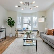 6 Light Modern Sputnik Chandelier - Brushed Nickel