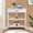 Milk White, variant on 3-Tier Corner Shelf Unit for Small Spaces - Triangular Storage Rack with Solid Wood Legs, Multi-Functional Apartment & Living Room Furniture, Easy Assembly (Milk White)