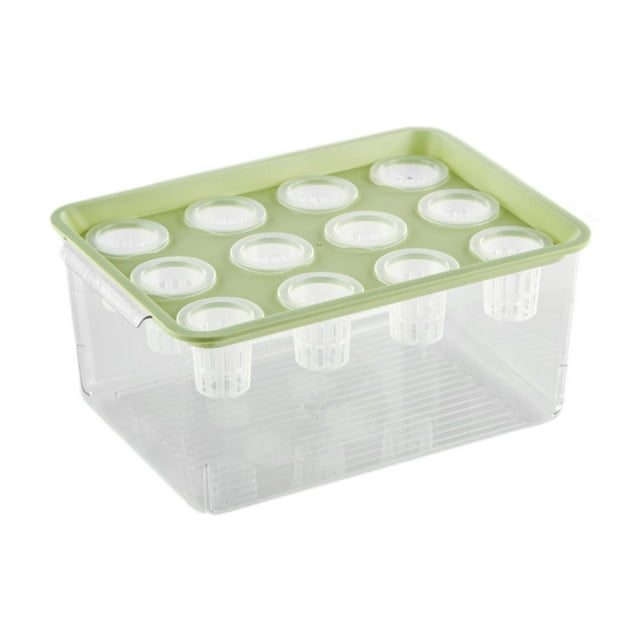 DYNWAVECA Hydroponics Grower Box, Hydroponics System Planting Container 12 Holes Practical Hydroponics System Growing Box for Cultivating, green