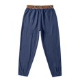 thumbnail image 6 of HOMADLES Mens Casual Linen Joggers Pants Elastic Waist Side Pocket Sports Pants Outdoor Athletic Pants Navy Size 3XL, 6 of 9