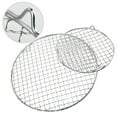 thumbnail image 4 of Stainless Steel Round Grid Net Barbecue Net Baking Tray Bbq Grid With Legs, 4 of 4
