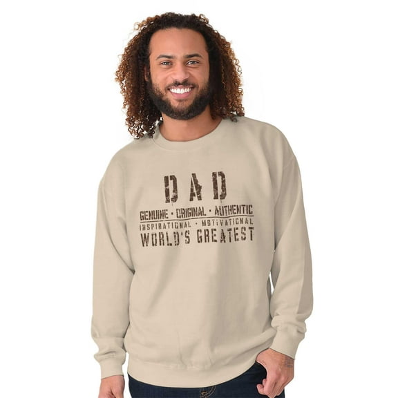 Dad Genuine World's Greatest Father Men's Crewneck Sweatshirt Brisco Brands S