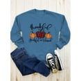 thumbnail image 6 of Anbech Thankful Grateful Blessed Sweatshirt for Women Pumpkin Shirt Graphic Long Sleeve Pullover Christmas Ladies Top, 6 of 7