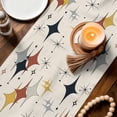 thumbnail image 3 of Yellow Diamond Table Runner - 108 Inch Long Modern Geometric Middle Century Beige Cotton and Linen Blended Dress Scarves Farmhouse Table Runner for Kitchen Dining, Coffee Table, 13" x 108", 3 of 8