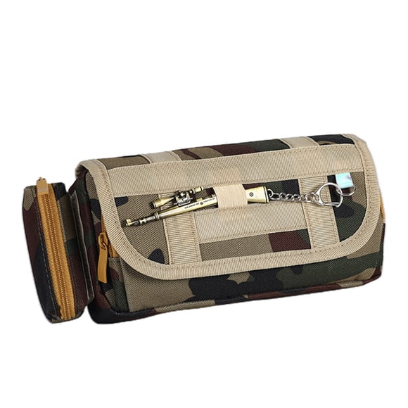 Camouflage Pen Pouch Portable: Large Pencil Case Stationery Storage Bag for Boy Back to School Supplies Sale