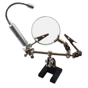 MAGNA-DESK 3X Power | 2.5" (6.4 cm) Swivel Glass Lens | LED Gooseneck Light | Alligator Clips | Weighted Cast Iron Base | Precision & Clarity in Your Projects