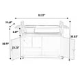 thumbnail image 3 of Outdoor Wicker Grill Serving Cart with Wheels - Steel Top BBQ Prep Station with Ice Bucket & Storage, 3 of 3
