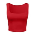 thumbnail image 5 of Kureaily Women Solid Sleeveless Strappy Crop Tank Tops Square Neck Workout Fitness Casual Basic Cropped Vest Streetwear Basic Camisole Shirts, 5 of 6