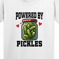 thumbnail image 4 of Inktastic Pickle Lover Funny Powered by Pickles Youth T-Shirt, 4 of 5